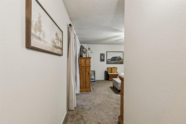 3244 Gail Ct, Irving, TX 75060 - corridor with a textured ceiling and carpet flooring