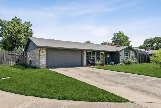 3244 Gail Ct, Irving, TX 75060 - ranch-style home with an attached garage, concrete driveway, brick siding, and roof with shingles