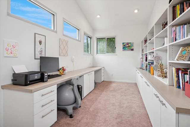 613 N Bailey Ave, Fort Worth, TX 76107 - office space featuring light colored carpet, lofted ceiling, and recessed lighting