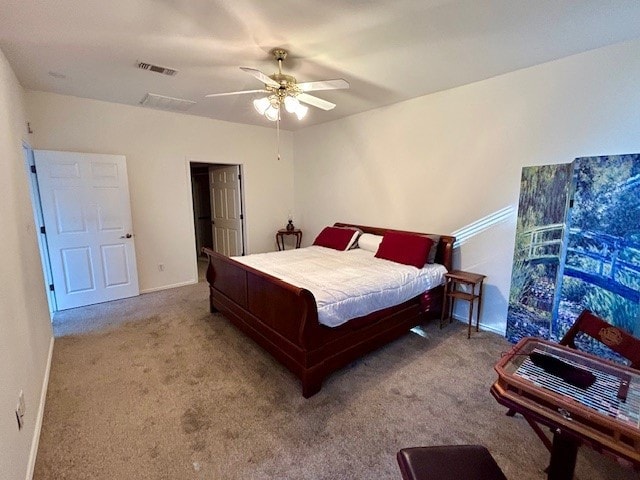 3900 Chimney Rock Dr, Denton, TX 76210 - carpeted bedroom with baseboards and ceiling fan