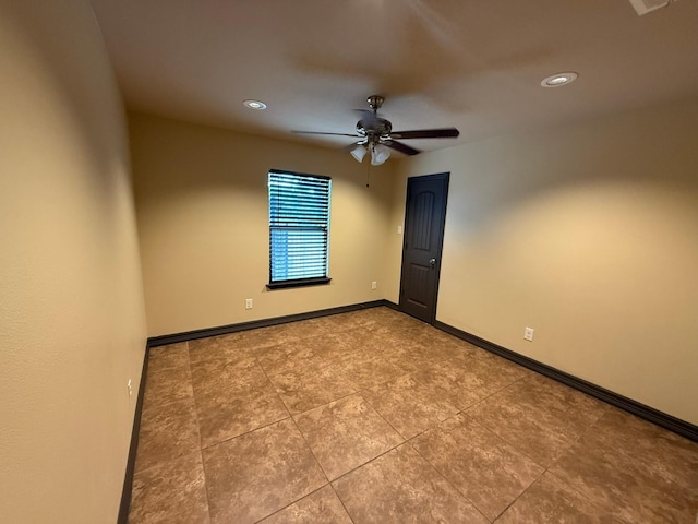 3307 Roberts Cut Off Rd, Lake Worth, TX 76114 - tiled spare room featuring a ceiling fan and recessed lighting