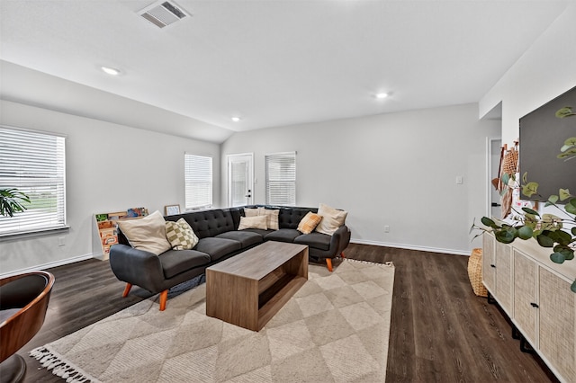 2806 Peony Dr, Sherman, TX 75092 - living area featuring plenty of natural light, wood finished floors, recessed lighting, and lofted ceiling