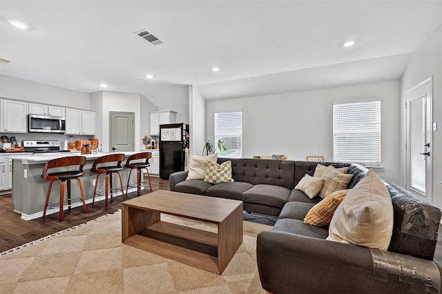2806 Peony Dr, Sherman, TX 75092 - living area with recessed lighting and dark wood-style floors