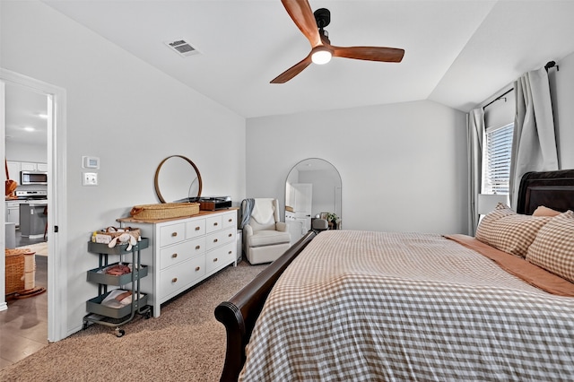 2806 Peony Dr, Sherman, TX 75092 - bedroom with vaulted ceiling and a ceiling fan