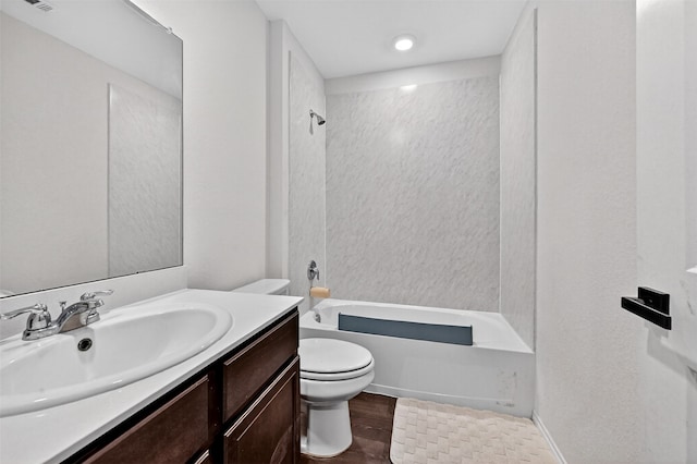 2806 Peony Dr, Sherman, TX 75092 - bathroom with vanity, shower / bath combination, and wood finished floors