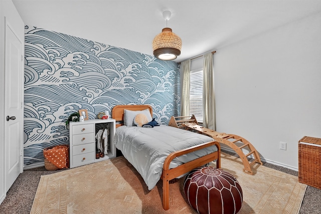 2806 Peony Dr, Sherman, TX 75092 - bedroom with carpet floors and wallpapered walls