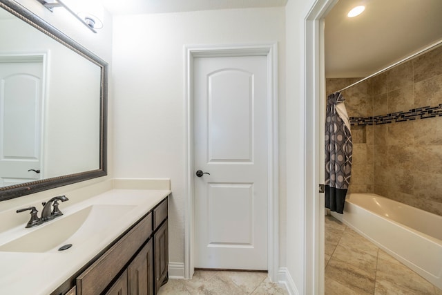 13122 Dolomite Dr, Frisco, TX 75035 - full bath featuring vanity and shower / bathtub combination with curtain