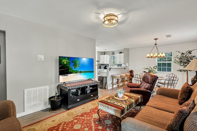 104 Nob Hill Cir, Malakoff, TX 75148 - living room with a chandelier and wood finished floors