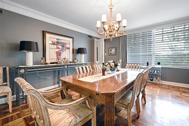 3525 Turtle Creek Blvd Unit 4E, Dallas, TX 75219 - dining space with a chandelier and ornamental molding