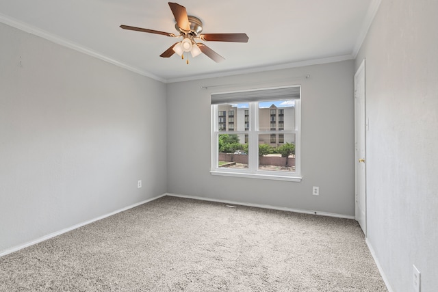 825 W Harwood Rd Unit A, Hurst, TX 76054 - spare room with carpet flooring, a ceiling fan, and crown molding