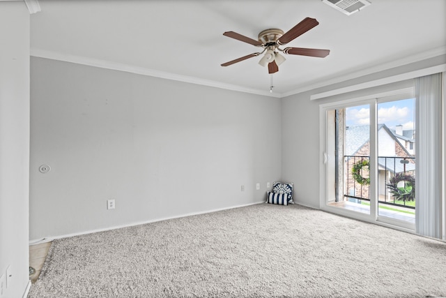 825 W Harwood Rd Unit A, Hurst, TX 76054 - carpeted spare room with crown molding and ceiling fan