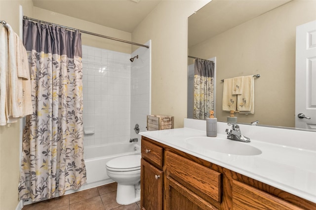 6505 Taprock Dr, Mckinney, TX 75070 - bathroom with vanity, shower / bath combo, and tile patterned floors