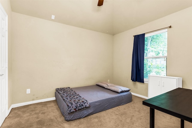 6505 Taprock Dr, Mckinney, TX 75070 - carpeted bedroom with a ceiling fan and vaulted ceiling
