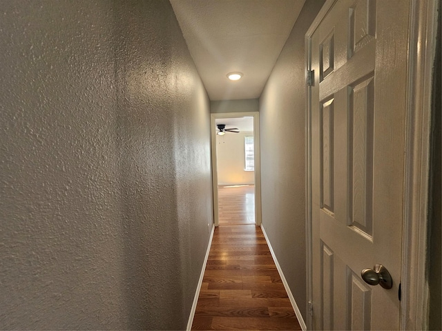511 W Lake St, Krum, TX 76249 - hall with wood finished floors and a textured wall
