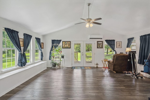 180 Vz County Road 4202, Canton, TX 75103 - living area with healthy amount of natural light, lofted ceiling, wood finished floors, and ceiling fan