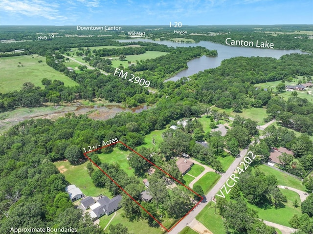 180 Vz County Road 4202, Canton, TX 75103 - view of property location featuring a nearby body of water and property parcel outlined