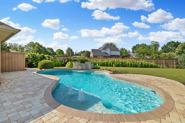 4901 Marcus Dr, Flower Mound, TX 75028 - view of swimming pool with a fenced backyard and a patio