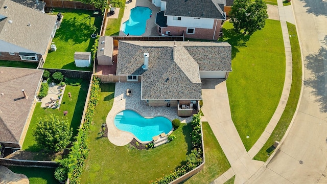 4901 Marcus Dr, Flower Mound, TX 75028 - view from above of property with a pool