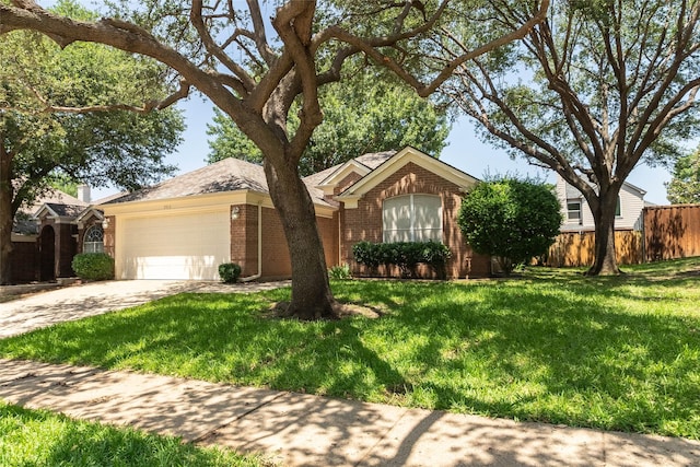 2512 Woodhaven Dr, Flower Mound, TX 75028 - ranch-style home featuring brick siding, a garage, concrete driveway, and roof with shingles