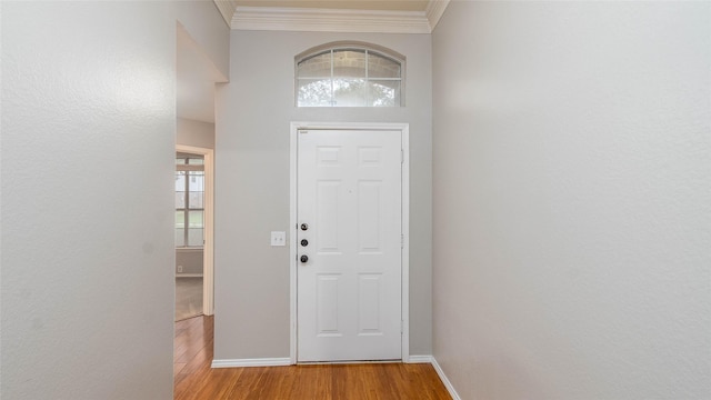 2512 Woodhaven Dr, Flower Mound, TX 75028 - entryway featuring ornamental molding and light wood-style floors