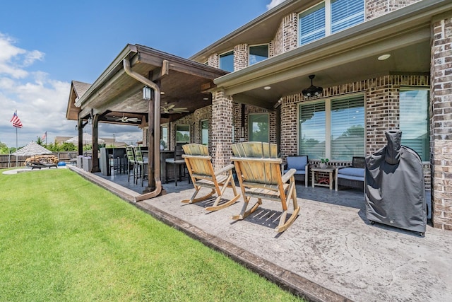 407 Emerson Dr, Rockwall, TX 75087 - view of patio with ceiling fan