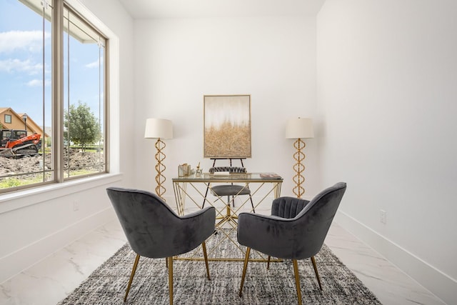 1022 Bow St, Rockwall, TX 75087 - office area with marble finish floors and baseboards