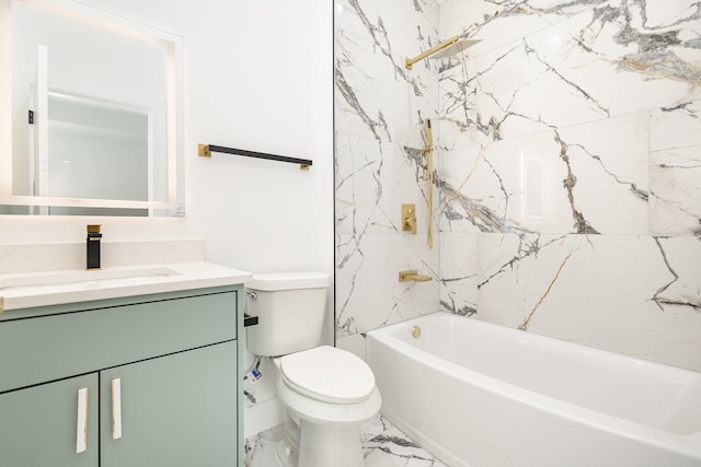 1022 Bow St, Rockwall, TX 75087 - bathroom featuring vanity, marble finish flooring, and bathing tub / shower combination