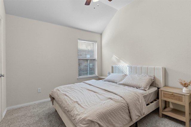 5201 Datewood Ln, Mckinney, TX 75071 - carpeted bedroom featuring lofted ceiling and a ceiling fan