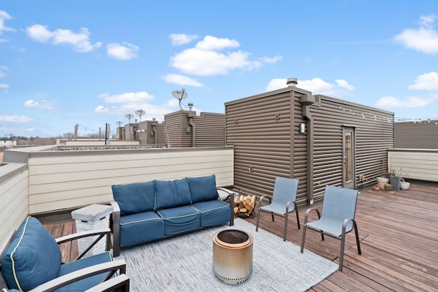 4111 Newton Ave Unit 2, Dallas, TX 75219 - deck featuring an outdoor living space with a fire pit