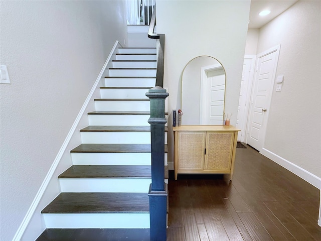 5339 Holland Ave, Dallas, TX 75209 - staircase featuring wood finished floors and recessed lighting