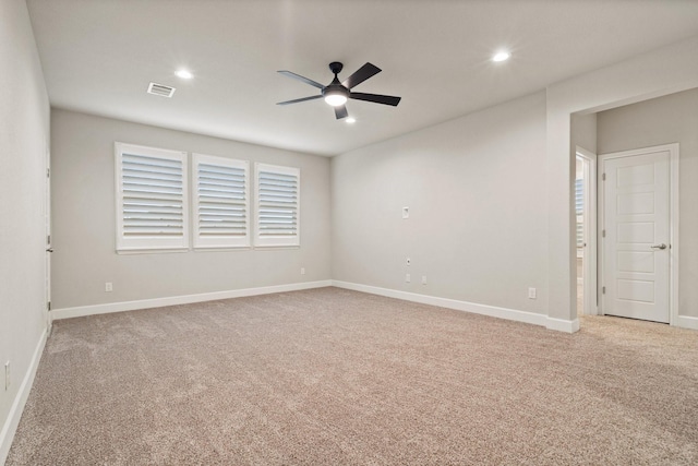 3680 Twin Pines Dr, Grand Prairie, TX 76065 - unfurnished room with carpet flooring, ceiling fan, and recessed lighting