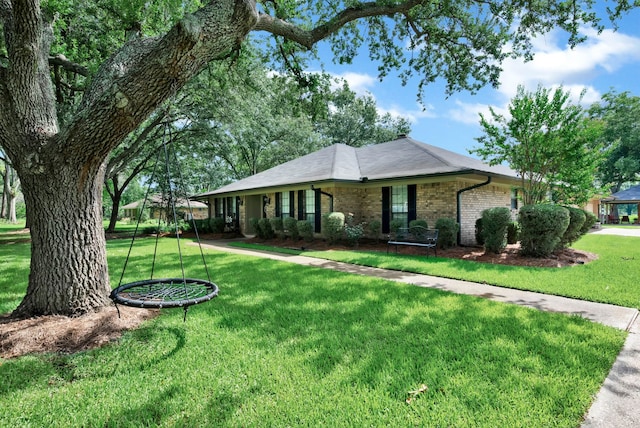 112 Rolling Meadow Ln, Bossier City, LA 71112 - ranch-style home with a front lawn and brick siding