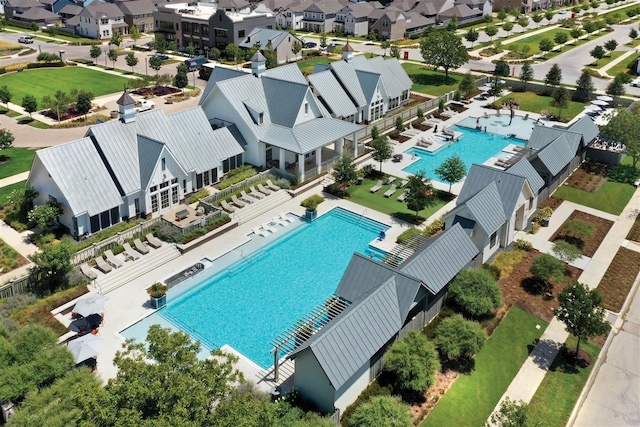 2101 Elm Pl, Northlake, TX 76247 - aerial view of residential area with a pool area