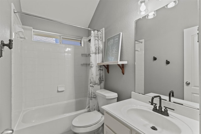 1732 Jasmine Trl, Savannah, TX 76227 - bathroom featuring shower / tub combo, vanity, and a textured wall