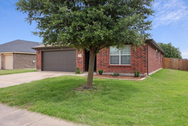 330 Broken Bow, Krum, TX 76249 - view of front of property with a garage, concrete driveway, and brick siding