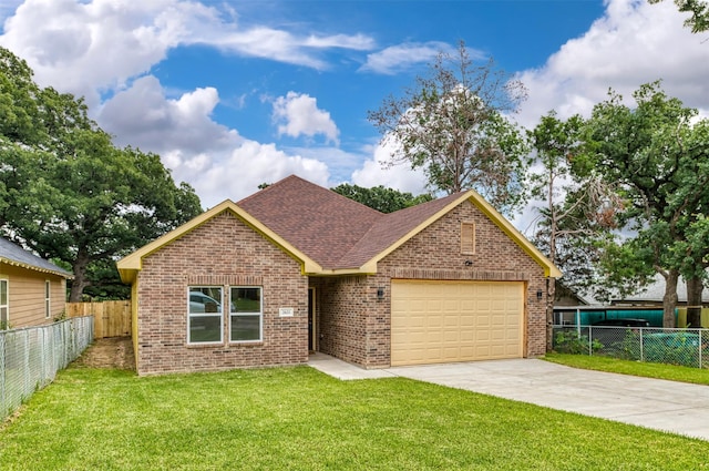 2621 Canton Dr, Fort Worth, TX 76112 - view of front facade with brick siding, a garage, driveway, and roof with shingles