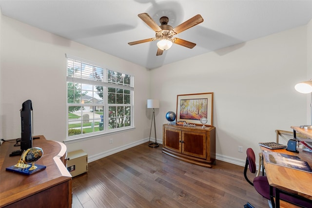 2142 Flagship Ct, Frisco, TX 75036 - office space featuring wood finished floors and a ceiling fan