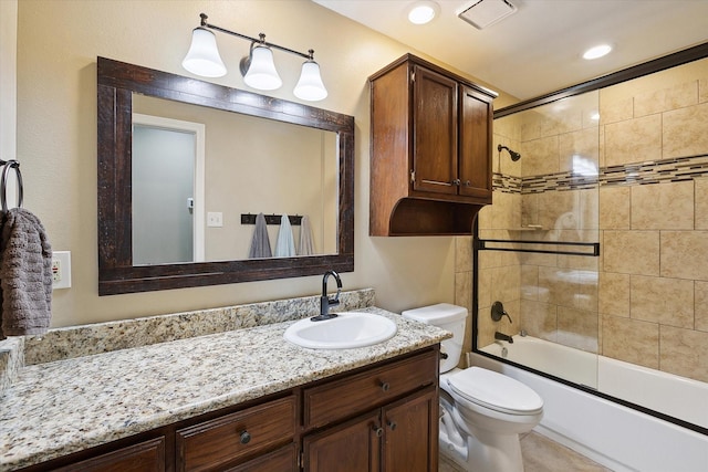 1112 Indian Ridge Dr, Denton, TX 76205 - bathroom with vanity and bath / shower combo with glass door