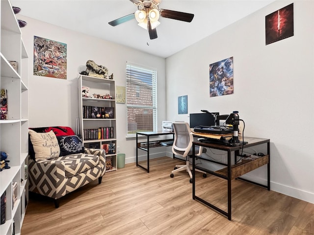 3978 Sidney Ln, Heath, TX 75126 - office space featuring light wood-style floors and ceiling fan