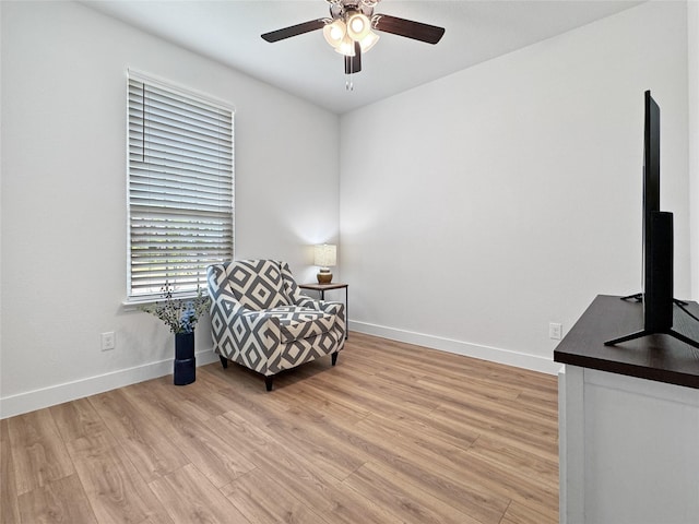 3978 Sidney Ln, Heath, TX 75126 - sitting room featuring ceiling fan and wood finished floors