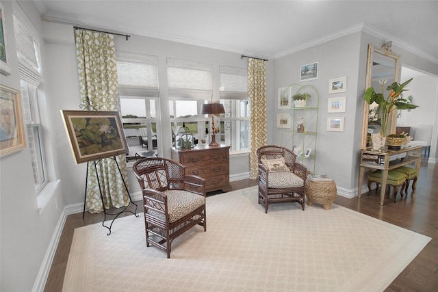 717 Freedom Ln, Aubrey, TX 76227 - sitting room featuring wood finished floors and crown molding