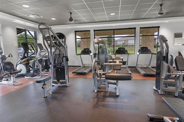 717 Freedom Ln, Aubrey, TX 76227 - gym with a drop ceiling