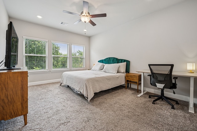 420 Waterscape Dr Unit 1237, Lake Dallas, TX 75065 - bedroom featuring carpet flooring, an office area, recessed lighting, and ceiling fan