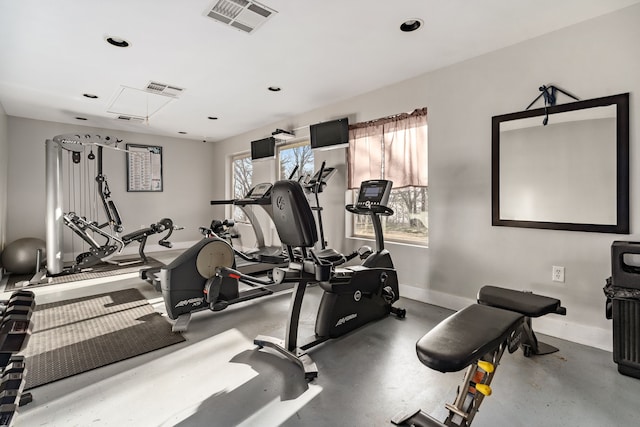 420 Waterscape Dr Unit 1237, Lake Dallas, TX 75065 - workout area featuring baseboards and recessed lighting