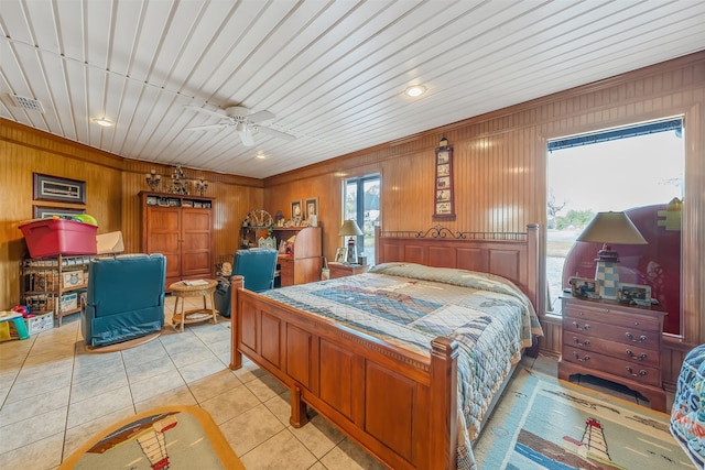 17726 Southpoint, Whitehouse, TX 75791 - bedroom featuring light tile patterned flooring and wood walls