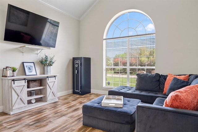204 Oregon Trl, Argyle, TX 76226 - living room with ornamental molding and light wood-style flooring