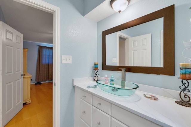 845 Griffith Ave, Terrell, TX 75160 - bathroom with vanity and wood finished floors