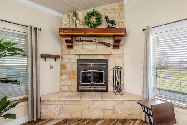 139 County Road 376, Lott, TX 76656 - detailed view of wood finished floors, ornamental molding, and a fireplace
