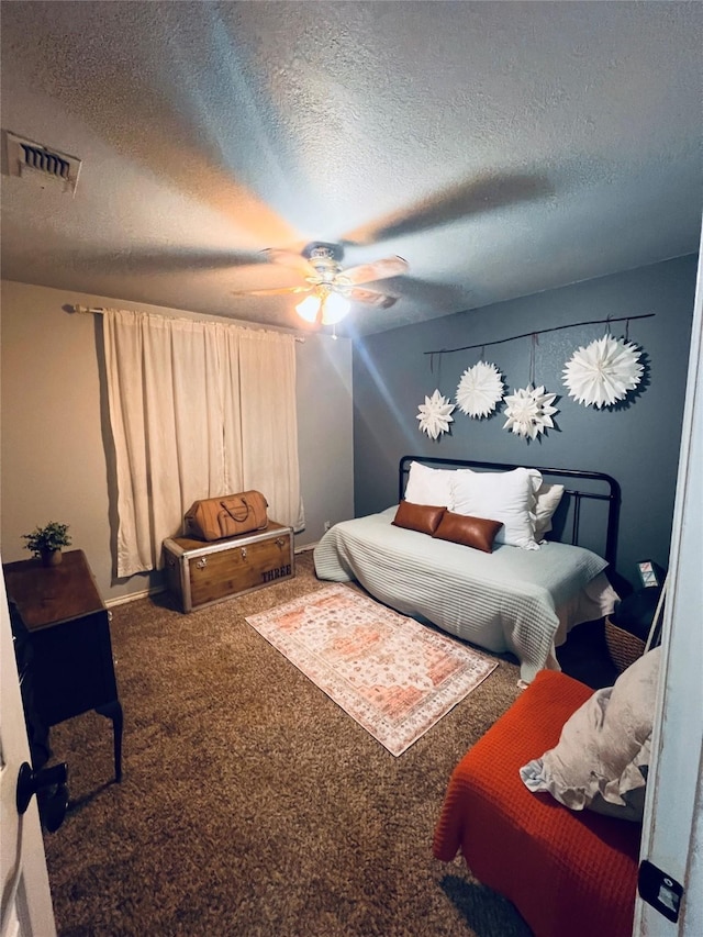 1507 Bridge Water Ln, Mansfield, TX 76063 - carpeted bedroom with a ceiling fan and a textured ceiling