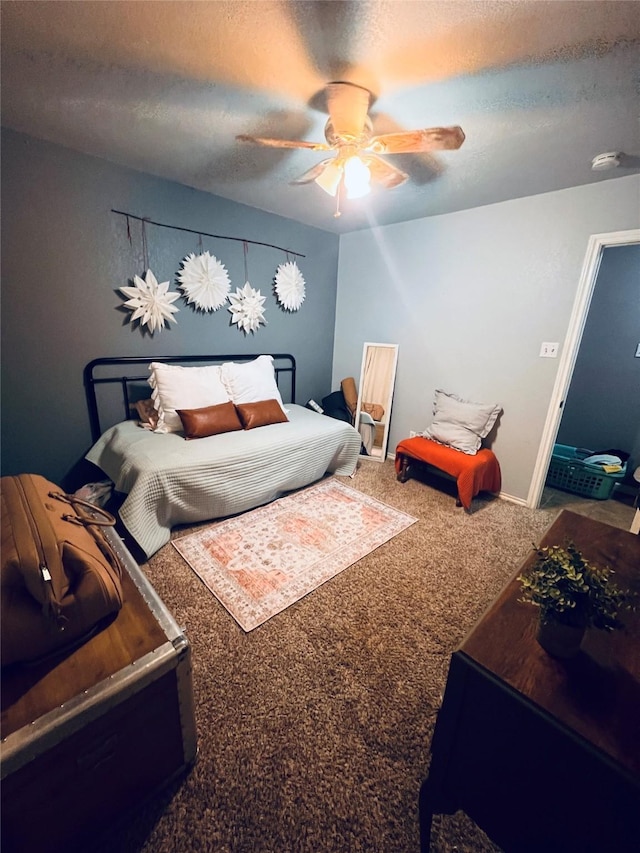 1507 Bridge Water Ln, Mansfield, TX 76063 - carpeted bedroom featuring a textured ceiling and ceiling fan